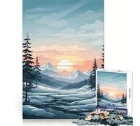 Tramonto tra montagne innevate - Puzzle da 1000 pezzi per adulti - Regalo - Gioco di abilità e antistress - Taglio preciso - Lista dei desideri di Babbo Natale 38x52cm
