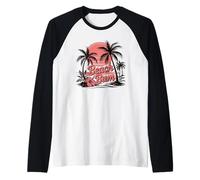 Tramonto Tropicale Beach Bum Maglia con Maniche Raglan
