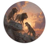 Tramontot 1000pcs (67.5x67.5cm) - Leones Tigers And Leopardos Fight on The Edge of The Cliff Puzzle Per Adulti GioGattotolo Fai-da-te