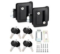 TrampgiK Engineering - Serratura a catenaccio per porta camper in plastica, confezione da 2, 8 chiavi, colore: nero