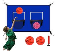 Trampoline Basketball Hoop, Portable Goal Set with Pump, Waterproof Net Attachment Design, Easy Ball Toss Game for Kids, Active Play Equipment, Backyard, Indoor, 31.5x25.59 inches