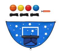 Trampoline Basketball Hoop Set, Kids Bouncing Goal Game, Durable Safety Rim with Net Attachment, Outdoor Indoor Play Sports Accessory, Garden Backyard Exercise Toy, Fun Activity Equipment