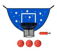 Trampoline Basketball Hoop Set, Waterproof Sunproof Interactive Play, Outdoor Mount with Secure Grip, Fun with Easy Fix, Yard Hoop for Boys Girls, Basketball for School Lawn Birthday