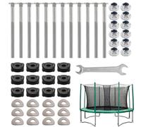 Trampoline Replacement Parts - Prevents Loosening Over Time | Trampoline Safety Pole Screws With 12X Nuts Galvanized Steel | Perfect For Frame Bounce Net Enclosure Fence Furniture Canopy Tent Garden P