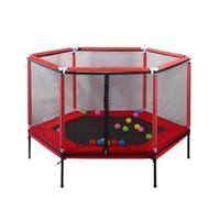 Trampolino a forma di zucca per interni ed esterni, 159 cm, con rete di sicurezza per bambini, attrezzatura da gioco divertente e sicura (rosso)