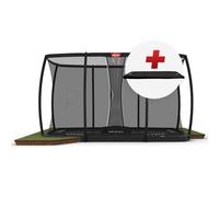 Trampolino BERG Champion + rete sic. FlatGround Rettangolare 410x250 grigio ant. Grigio antracite
