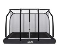 Trampolino da fitness interrato con rete di sicurezza VirtuFit Premium Noir 244x366x200 cm