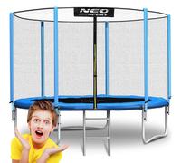 Trampolino da giardino da 183 cm con rete esterna e scala Neo-Sport