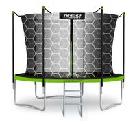 Trampolino da giardino Neo-Sport da 312 cm (10 piedi) con rete interna e scalett