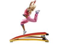 Trampolino da Ginnastica in Legno massello, 2 Molle in Acciaio con Tappeto Antiscivolo, Supporto, Sala Giochi per Famiglie, percorsi a Ostacoli per Allenamento.
