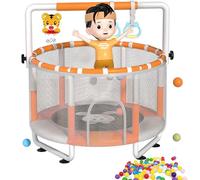 Trampolino da interno per bambini, rete di sicurezza, maniglia, altalena e barra per ginnastica, capacità 199,6 kg, attrezzatura per allenamento sensoriale per autismo, per bambini dai 3 ai 10 anni