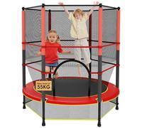 Trampolino Elastico Bambino in Acciaio,3-6 Anni con Rete di Protezione, 6 Colonne e Ingressi, 140cm Con Molle, Rete Di Sicurezza Rialzata - Regali Di Compleanno Per Bambini e Bambine, Regali Di Natale