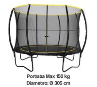 TRAMPOLINO ELASTICO DA GIARDINO 2,45 M Ø 245 TAPPETO ELASTICO DA ESTERNO (35825)