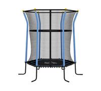 HOMCOM Tappeto Elastico per Bambini con Ingresso a Cerniera e Pali Imbottiti, in Acciaio, PP e EPE, Ø163.5x190 cm, Azzurro