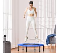 Trampolino Elastico per Allenamento con 30 Molle, in Acciaio, Plastica e PP, Ø91x22,5 cm, Nero e Blu