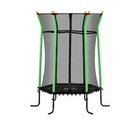 HOMCOM Trampolino Elastico per Bambini 3-10 Anni con Ingresso a Cerniera e Pali Imbottiti, Ø163.5x190 cm, Verde