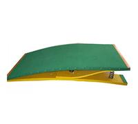Trampolino Elastico per Ginnastica, Trampolino Imbottito per Adulti in Legno Curvo Resistente con 2 Molle per Palestra Domestica o in Cantina (Colore: Verde-A)