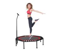 Trampolino Elastico.Trampolino Fitness per Saltare con Ø90cm, Silenzioso. Installazione Semplice,Ottagonale per Adulti,Bambini. Interni ed Esterni con Braccioli in Schiuma Regolabili.Rosso