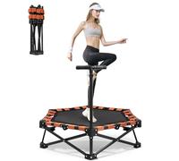 Trampolino fitness da 104 cm, trampolino pieghevole con manico regolabile a 3 livelli, capacità di carico massima 150 kg, trampolino silenzioso per esercizi per adulti o bambini, rimbalzo per esercizi