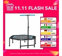 Trampolino fitness Sportnow 114X114X132 cm Trampolino fitness con manico regolabile a 3 livelli e struttura in acciaio