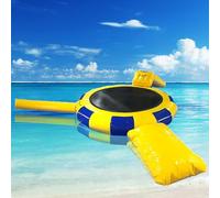 Trampolino gonfiabile ad acqua, 4,6 m, per divertimento in piscina e lago, piattaforma subacquea e scivolo per parco acquatico