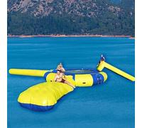 Trampolino gonfiabile da 4,9 m, con sacco per saltare e scaletta per arrampicarsi, impermeabile, per bambini e adulti, perfetto per divertirsi in giardino e giocare all'aperto