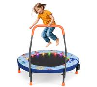 Trampolino illuminato a LED per bambini, con manico in schiuma e copertura di sicurezza, per esercizi in interni ed esterni, design flessibile per rimbalzi sicuri e gioco attivo