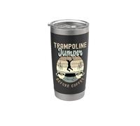 Trampolino Jumper Before Coffee Trampolinist Coffee Lover Bicchiere termico in acciaio inox doppia parete