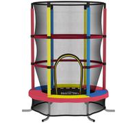 Trampolino per Bambini 3-6 Anni Ø160x190 cm con Rete di Sicurezza Senza Molle Multicolore