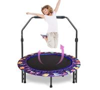 Trampolino per Bambini Ø92 cm, Tappeto Elastico Bambini da Esterno e da Interno, Mini Trampolino Con Corrimano Regolabile E Copertura Imbottita, trampolino elastico Portata Massima 60 kg