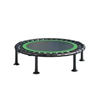 Trampolino pieghevole per fitness, 105 cm, con superficie di salto silenziosa, in gomma, regolabile, maniglia di sicurezza, design resistente, supporta fino a 300 kg di peso utente