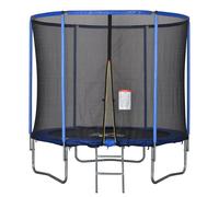 Trampolino Tappeto Elastico Ø244x240 cm con Rete e Bordo Imbottito Blu e Nero