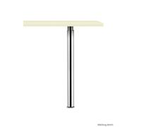 Trampolo 50 Rotondo, Piedino, Color Acciaio, H 705 - 885 MM