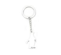 Tranbath Portachiavi in acciaio inox con ciondolo a forma di pinguino, regalo personalizzato per donne, sorpresa per il compleanno, o come piccola attenzione per la buona amica e la mamma, argento, S