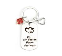 Tranbath Portachiavi per uomini, ciondolo a forma di cuore con scritta amorevole per papà, ideale come piccolo regalo, regalo di compleanno per papà, piccolo regalo, regalo di buon umore, argento, S