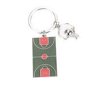 Tranbath Portachiavi personalizzato in acciaio inox con ciondolo da basket e campo da basket, il regalo per donne, buone amiche, coppie e matrimonio, compleanno o viaggio, argento, S