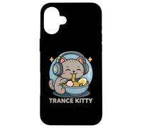 Trance Kitty | Simpatico gatto kawaii che mangia e musica divertente della casa Custodia per iPhone 16 Plus