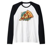 Trancio di Pizza dalla Scatola della Pizza con Condimento Maglia con Maniche Raglan