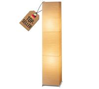 Trango 1213 Lampada da terra di design * OSLO * Lampada in carta di riso *FATTA A MANO* Lampada da terra con paralume beige incl. 2x attacco E14, forma: angolare, altezza: 123 cm, lampada da soggiorno