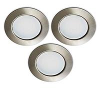 Trango Set di 3 G4E-032 faretto da incasso per mobili a LED 12 volt AC/DC luce da incasso, plafoniera in nichel opaco lampada per mobili con attacco MR16, G4, GU5.3, luce per cappa da cucina