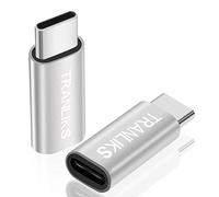 TRANLIKS Adattatore Lightning USB C, 2 Pezzi Adattatore Lightning femmina verso USB C, Solo Per la Ricarica(L'audio delle cuffie non è supportato and data transfer)