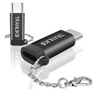 TRANLIKS Adattatore USB C Lightning, 2 pezzi Adattatore Lightning femmina verso USB type c maschio con Portachiavi Antismarrimento, Solo Per la Ricarica del Telefono(Audio e dati non supportati)