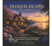Tranquil Escapes Coloring Book: 50+ Peaceful Floral, Scenic & Mindful Designs for Relaxation, Creativity, and Stress Relief
