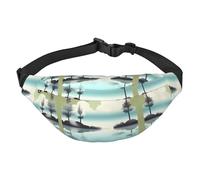 Tranquil Lakes - Marsupio a tracolla per ragazzi, grande, alla moda, per sport, corsa, ciclismo, viaggi, pesca, nero, taglia unica