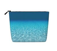 Tranquil Underwater Scenery Portable Cosmetics Case Fake Hemp, Grande borsa per il trucco Impermeabile Viaggio Toiletry Pouch