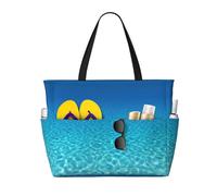 Tranquil Underwater Scenery Print Beach Travel Bag Smart Pocket Tote Summer Vacation Hiking Camping Outdoor Activity