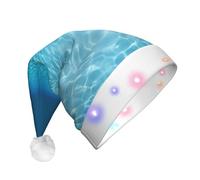 Tranquil Underwater Scenery Stampa Cappello di Babbo Natale Con Luci A Led, Divertenti Cappelli Di Natale Per Adulti Per Il Nuovo Anno Festa di Vacanza Forniture