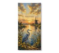 Tranquil Waters - Striscione decorativo per porta d'ingresso, paesaggio paesaggistico della natura, decorazione per interni ed esterni, per vacanze estive 91 x 183 cm