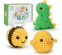 TranquilHome Kit all'uncinetto per principianti, Kit per principianti per adulti, Kit per lavori a maglia Amigurumi, Kit per uncinetto con video tutorial passo-passo, Filato per principianti