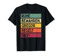 Tranquillità Bewahren Gregor Regelt Das Spruch in Retro Farben Maglietta
